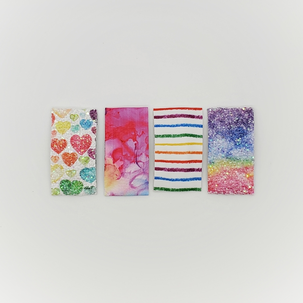 💜 Rainbow Heart Tie Dye Stripe Hair Clip Pride 💜